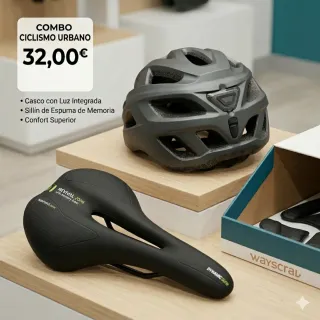 Pack Casco y Sillín Ciclismo Urbano