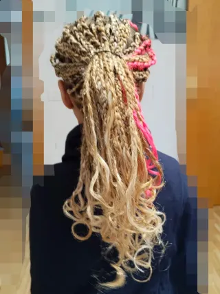 Peinado trenzas pegadas y sueltas