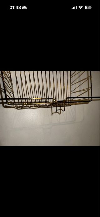 Cestino dorato per ripiano o libreria