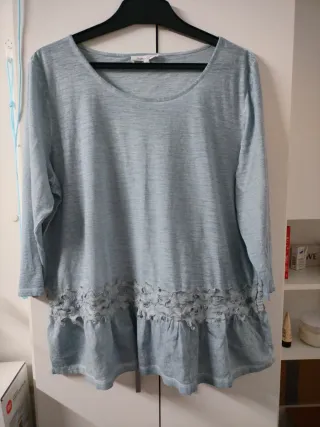 Camiseta azul mujer talla XXXL