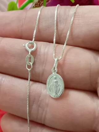 Cadena Plata 925 con medallita Virgen Milagrosa