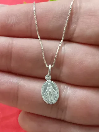 Cadena Plata 925 con medallita Virgen Milagrosa