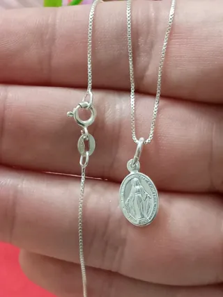 Cadena Plata 925 con medallita Virgen Milagrosa