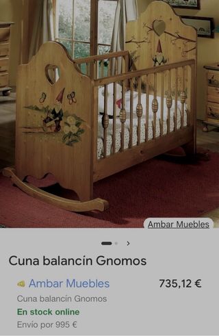Cuna balancín Gnomos madera maciza
