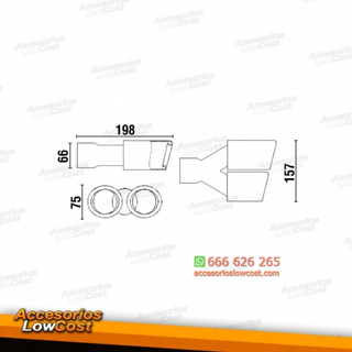 PACK DE DOS COLAS DE ESCAPE DOBLES UNIVERSAL DE A