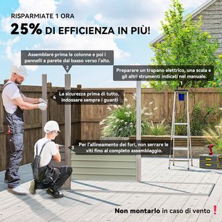 Caseta de Jardín 2.7M² en Acero Galvanizado, Cobertizo para Herramientas con Techo Inclinado, 2 Salidas de Aire, Puertas Bloqueables con Candado y Llaves, Guantes, 249X121X183 Cm, Gris Claro