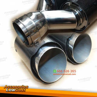 COLA DE ESCAPE UNIVERSAL REDONDA DOBLE TIPO CARBO