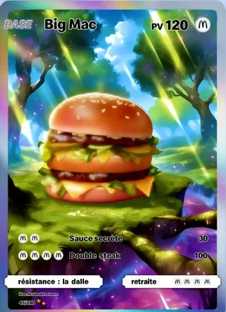 Carta pokémon personalizzata Big Mac