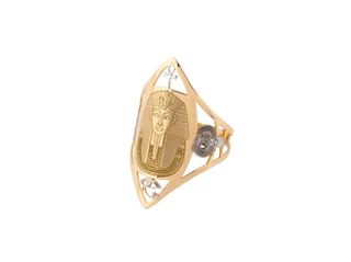 anillo oro 18k con circonita t. 15 (17,52 mm)