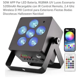 Luz LED Escenario 50W RGBWA UV Batería