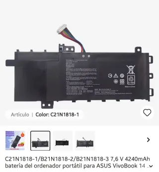 Batería ASUS C21N1818-1 VivoBook 7.6V 4240mAh