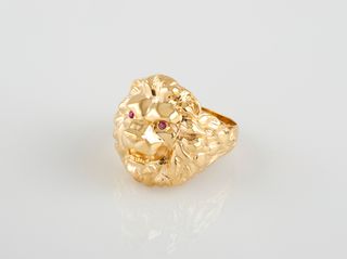 sello oro 18k con piedra con circonita