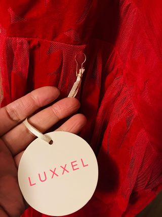 Vestido largo gasa rojo tirantes ajustables