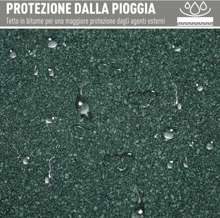 Caseta de Herramientas de Madera de Abeto de 3 Niveles con Techo de Betún y Ganchos, 77X58X175 Cm, Gris