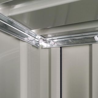 Caseta de Jardín para Utensilios de Chapa de Acero, Cobertizo de Jardín de Acero con Puertas, 142X84X189Cm, Gris