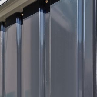 Caseta de Jardín para Utensilios de Chapa de Acero, Cobertizo de Jardín de Acero con Puertas, 142X84X189Cm, Gris