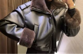 Chaqueta Zara Negra con Borrego