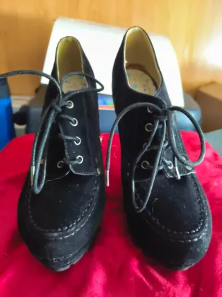 Zapatos Ante Negro Talla 39