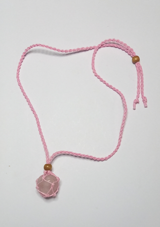 Colgante Cuarzo Rosa con Piedras Africanas