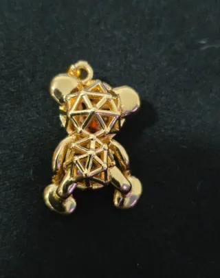 Collar  Oso Malla Geométrico  con cadena  Circonit