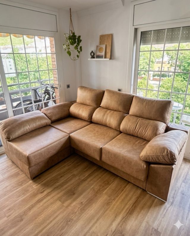 Sofá Sofa Luxe Beige/Marrón chaselongue