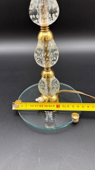 Lampada Vintage Ottone e Vetro Bolle Stile Murano
