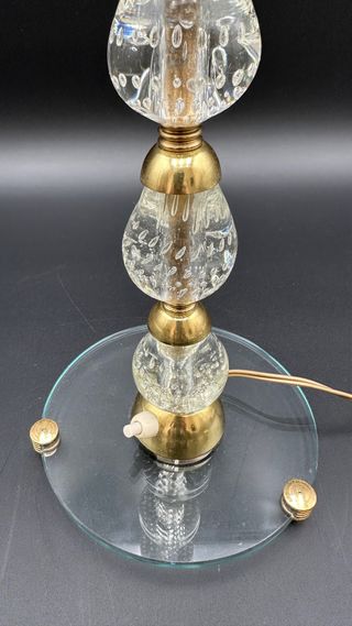 Lampada Vintage Ottone e Vetro Bolle Stile Murano