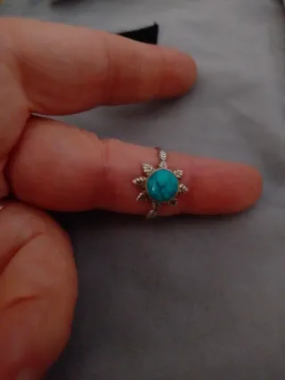 Anillo Plata Ley Turquesa Natural