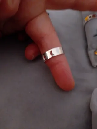 Anillo  Plata Ley Ajustable Estrellas