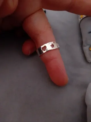 Anillo  Plata Ley Ajustable Estrellas