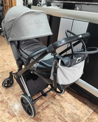 Cybex Priam platinum+Silla+Capazo+grupo0+saco+bols
