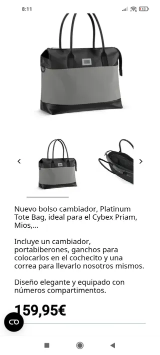 Cybex Priam platinum+Silla+Capazo+grupo0+saco+bols