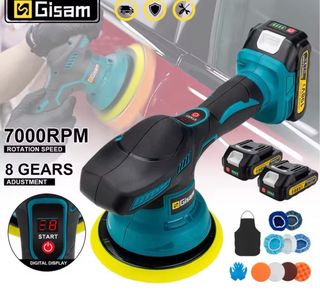 Pulidora Coche Inalámbrica Gisam 7000RPM 8 Velocid