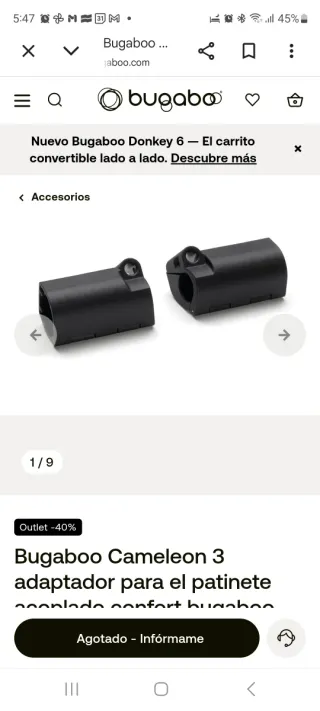 Adaptadores patinete Bugaboo