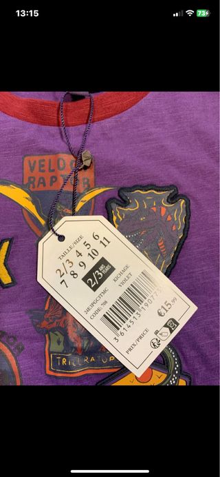 Maglietta bambino 2/3 anni dinosauri