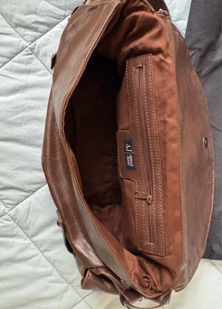 Borsa Armani Jeans Pelle, colore Marrone