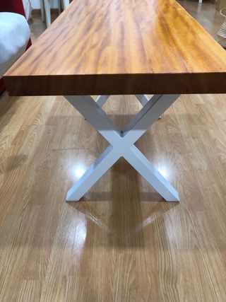 Mesa centro madera rústica natural cedro macizo