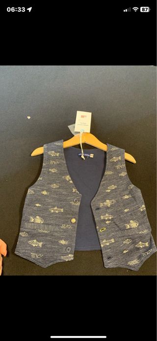Gilet bimbo nuovo 3 anni fantasia pesci