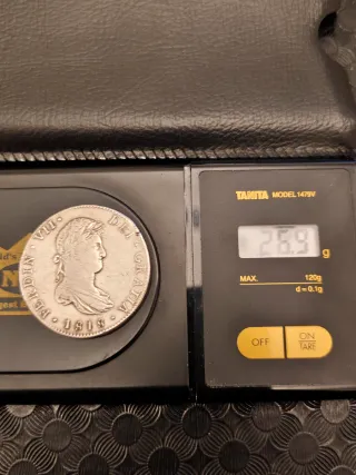 Moneda de Plata 8 Reales 1818 México,JJ,Ferdin VII