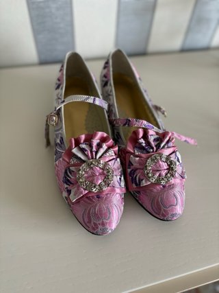Traje de Fallera rosa y morado