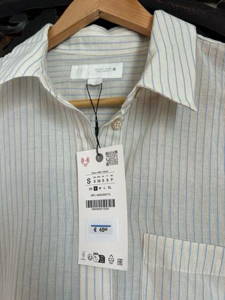 Camisa de rayas blanca y azul Talla S