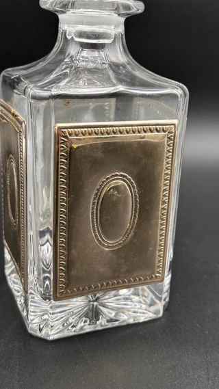 Caraffa Cristallo Vintage con Cartiglio argentato