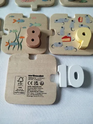 Juego madera números Verbaudet