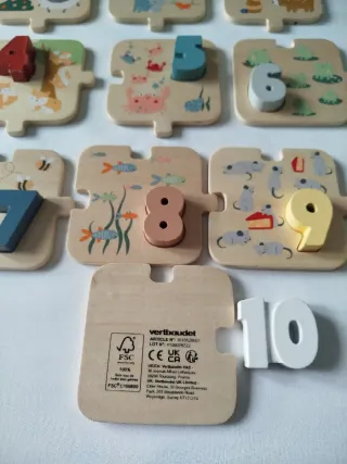 Juego madera números Verbaudet