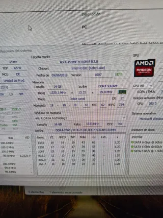 PC Potente i5 9a gen / 24Gb DDR4 / RX580 4Gb / SSD