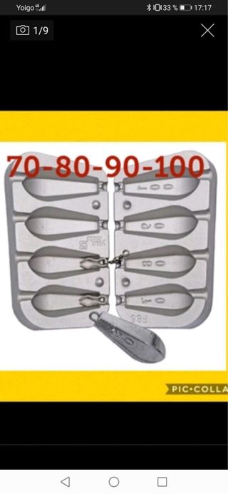 Molde plomos pesca 70/80/90/100g
