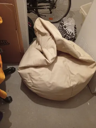 Puff pera grande beige