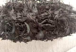 Bolso Joya Negro Rosas 3D