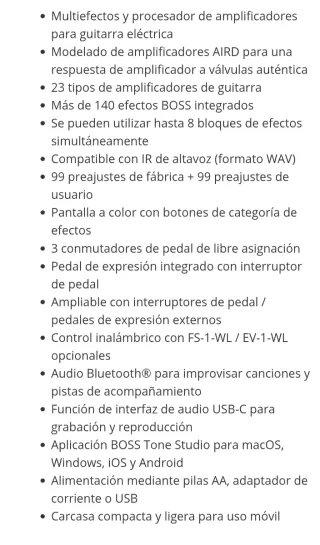 Boss GX1 Multieffetti per Chitarra Elettrica