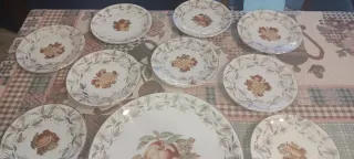 Set Piatti Bavaria Porcellana Frutta Oro